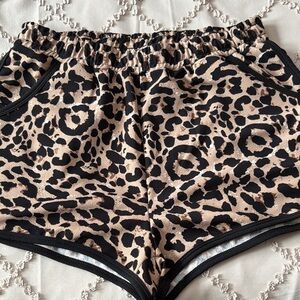 SHEIN Leopard Print Women's Shorts - Black and Tan